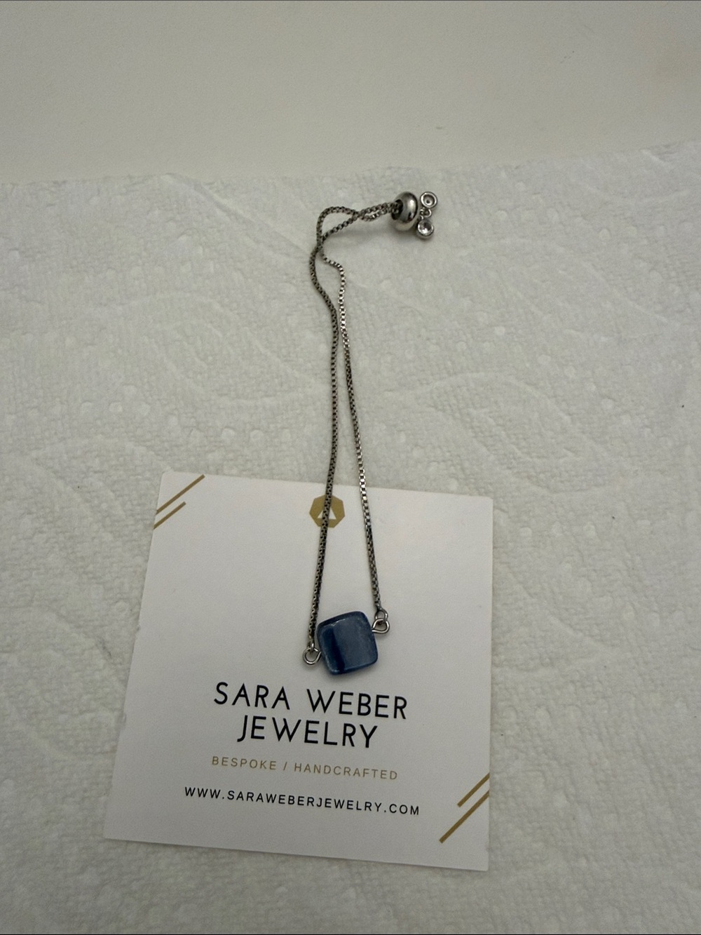 Sara Weber Jewelry Genuine Kyanite Adjustable Slider Bracelet Handmade NWOT